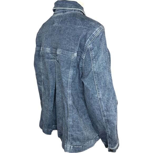 Me by Jennie Garth The Dylan Denim Jacket Washed Grey Blue Wash 1X NWT - Picture 13 of 14